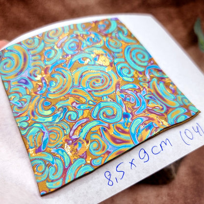 Raw Polymer Clay Veneer (04) "Colorful Patterns" Mokume Gane