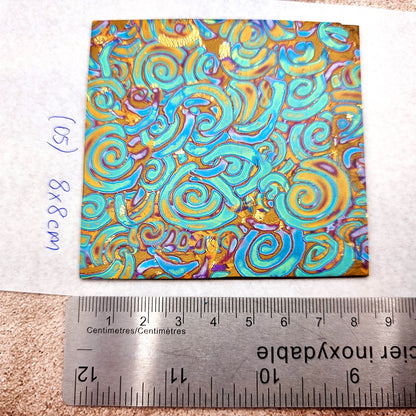 Raw Polymer Clay Veneer (05) "Colorful Patterns" Mokume Gane