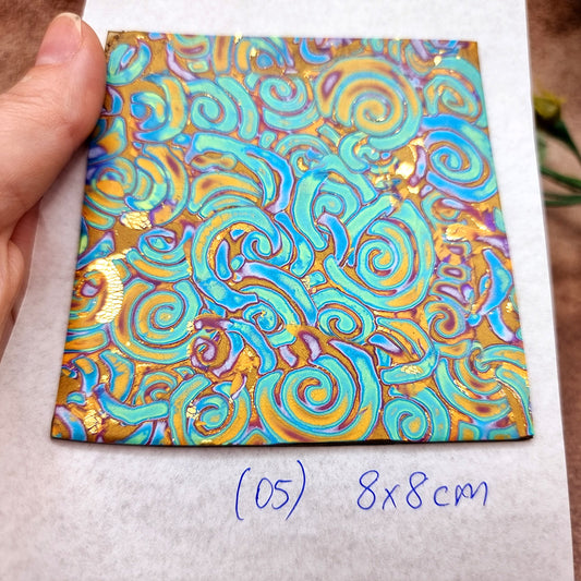 Raw Polymer Clay Veneer (05) "Colorful Patterns" Mokume Gane