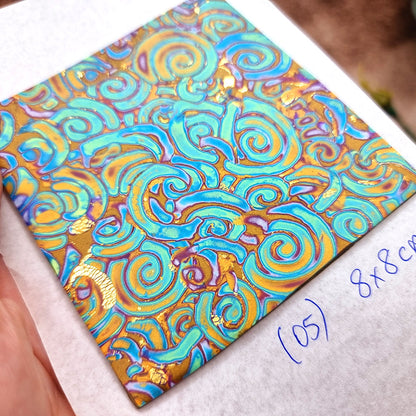Raw Polymer Clay Veneer (05) "Colorful Patterns" Mokume Gane