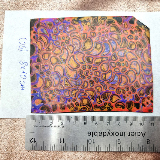 Raw Polymer Clay Veneer (06) "Colorful Patterns" Mokume Gane