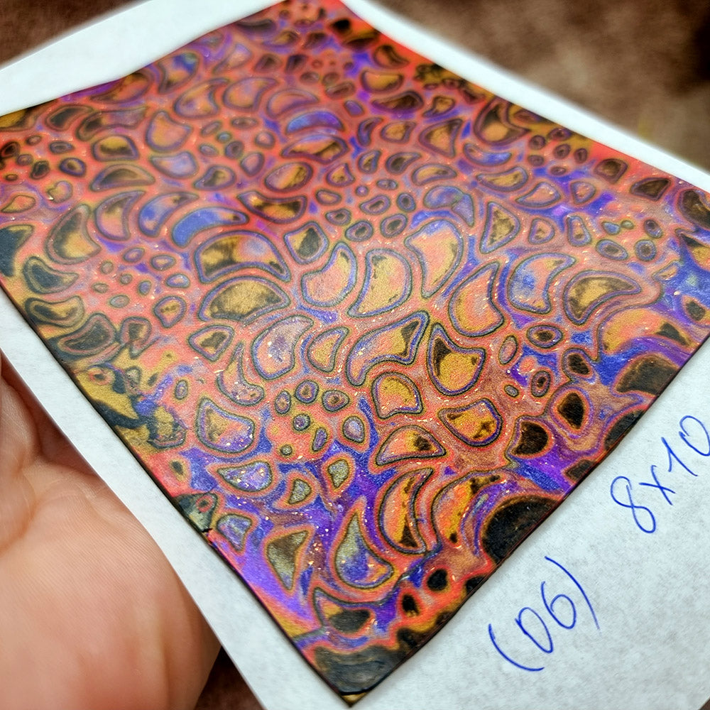 Raw Polymer Clay Veneer (06) "Colorful Patterns" Mokume Gane