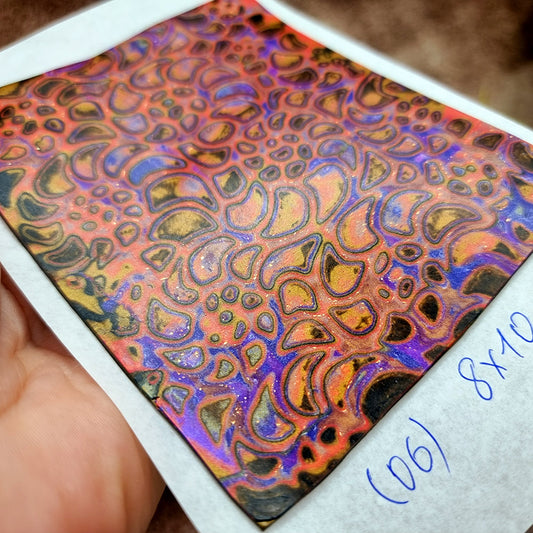 Raw Polymer Clay Veneer (06) "Colorful Patterns" Mokume Gane