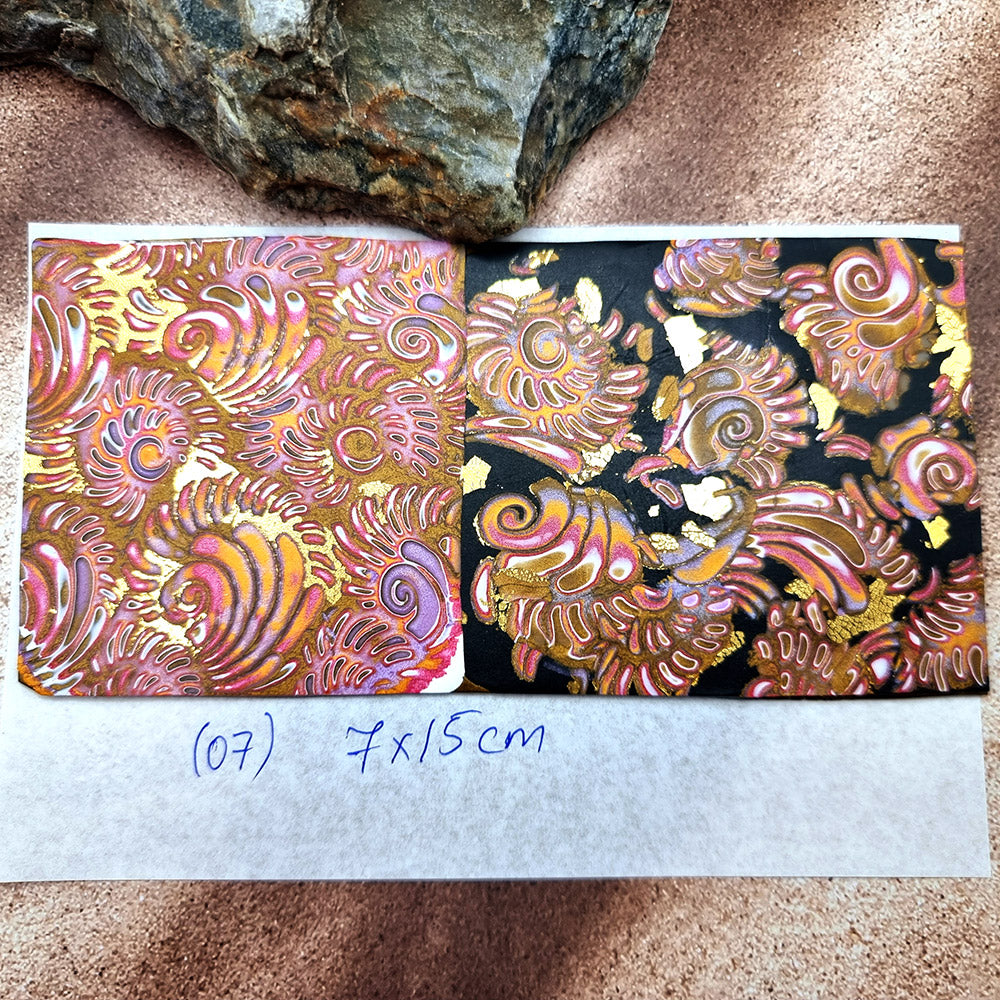 Raw Polymer Clay Veneer (07) "Colorful Patterns" Mokume Gane