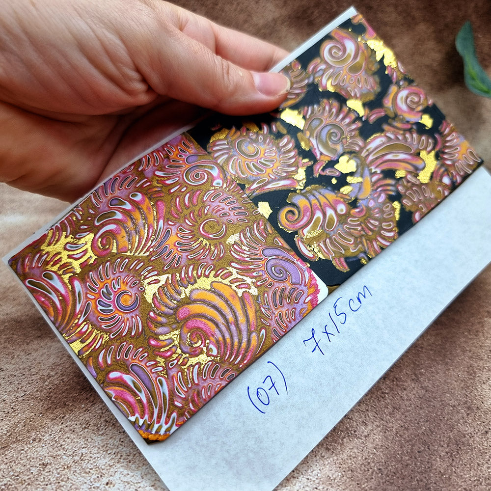 Raw Polymer Clay Veneer (07) "Colorful Patterns" Mokume Gane