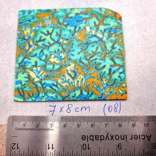 Raw Polymer Clay Veneer (08) "Colorful Patterns" Mokume Gane