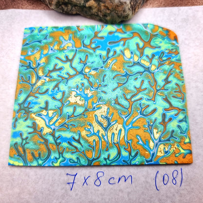 Raw Polymer Clay Veneer (08) "Colorful Patterns" Mokume Gane