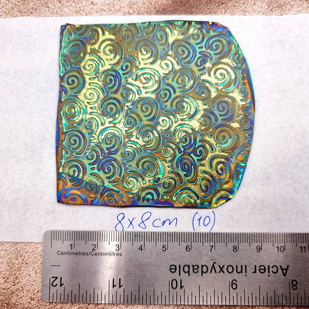Raw Polymer Clay Veneer (10) "Colorful Patterns" Mokume Gane
