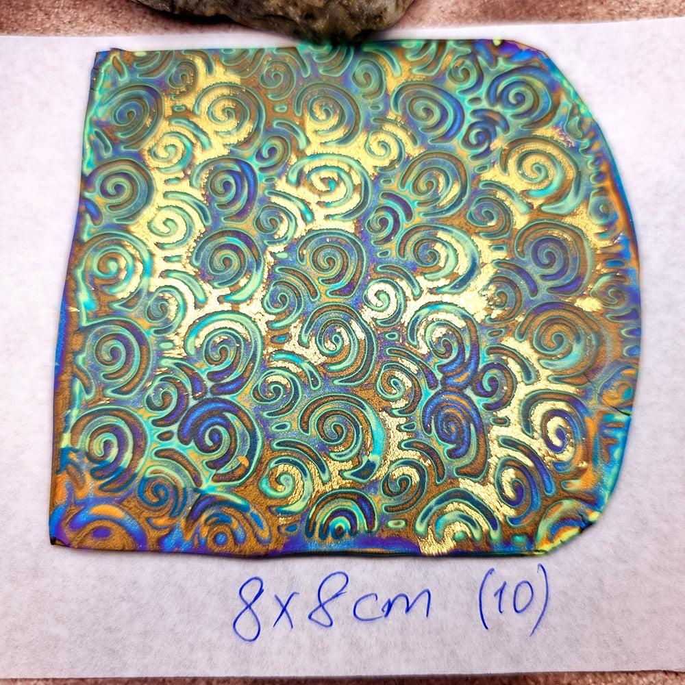 Raw Polymer Clay Veneer (10) "Colorful Patterns" Mokume Gane