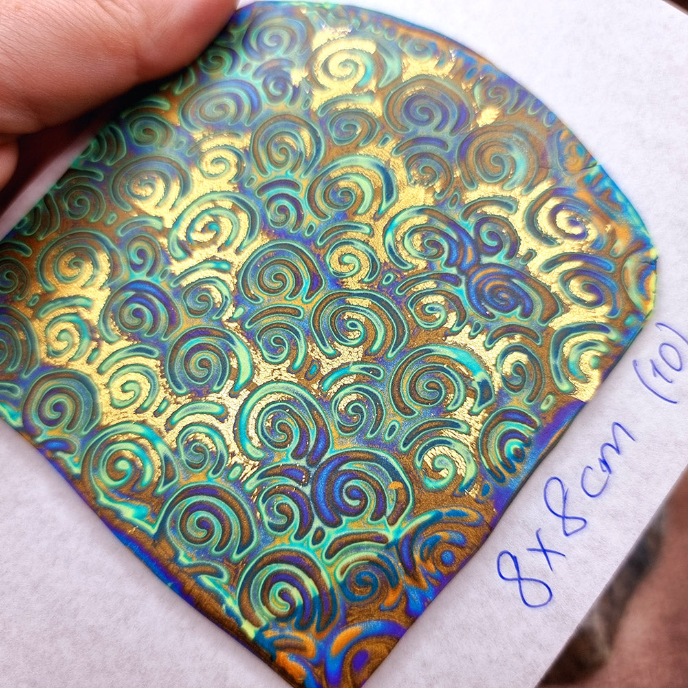 Raw Polymer Clay Veneer (10) "Colorful Patterns" Mokume Gane