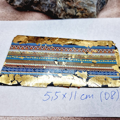 Raw Polymer Clay Veneer with Transfer Foils (08) "Pattern on Black Clay.2"