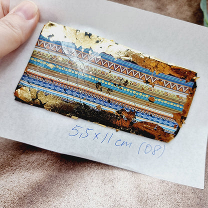 Raw Polymer Clay Veneer with Transfer Foils (08) "Pattern on Black Clay.2"