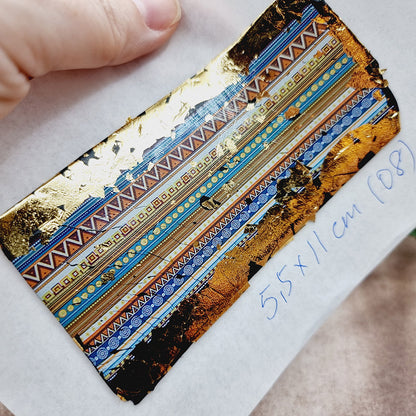 Raw Polymer Clay Veneer with Transfer Foils (08) "Pattern on Black Clay.2"