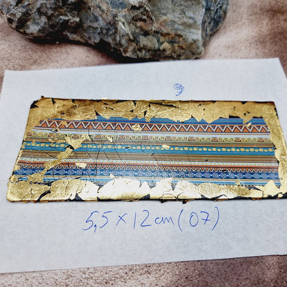 Raw Polymer Clay Veneer with Transfer Foils (07) "Pattern on Black Clay"