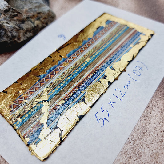 Raw Polymer Clay Veneer with Transfer Foils (07) "Pattern on Black Clay"