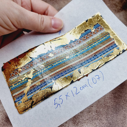 Raw Polymer Clay Veneer with Transfer Foils (07) "Pattern on Black Clay"