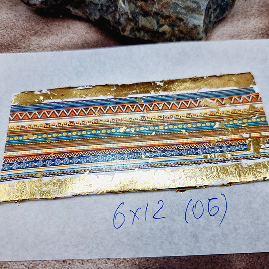 Raw Polymer Clay Veneer with Transfer Foils (06) "Pattern on White Clay.2"