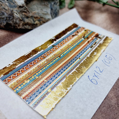 Raw Polymer Clay Veneer with Transfer Foils (06) "Pattern on White Clay.2"