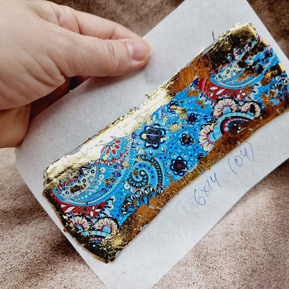 Raw Polymer Clay Veneer with Transfer Foils (04) "Flowers. Blue"