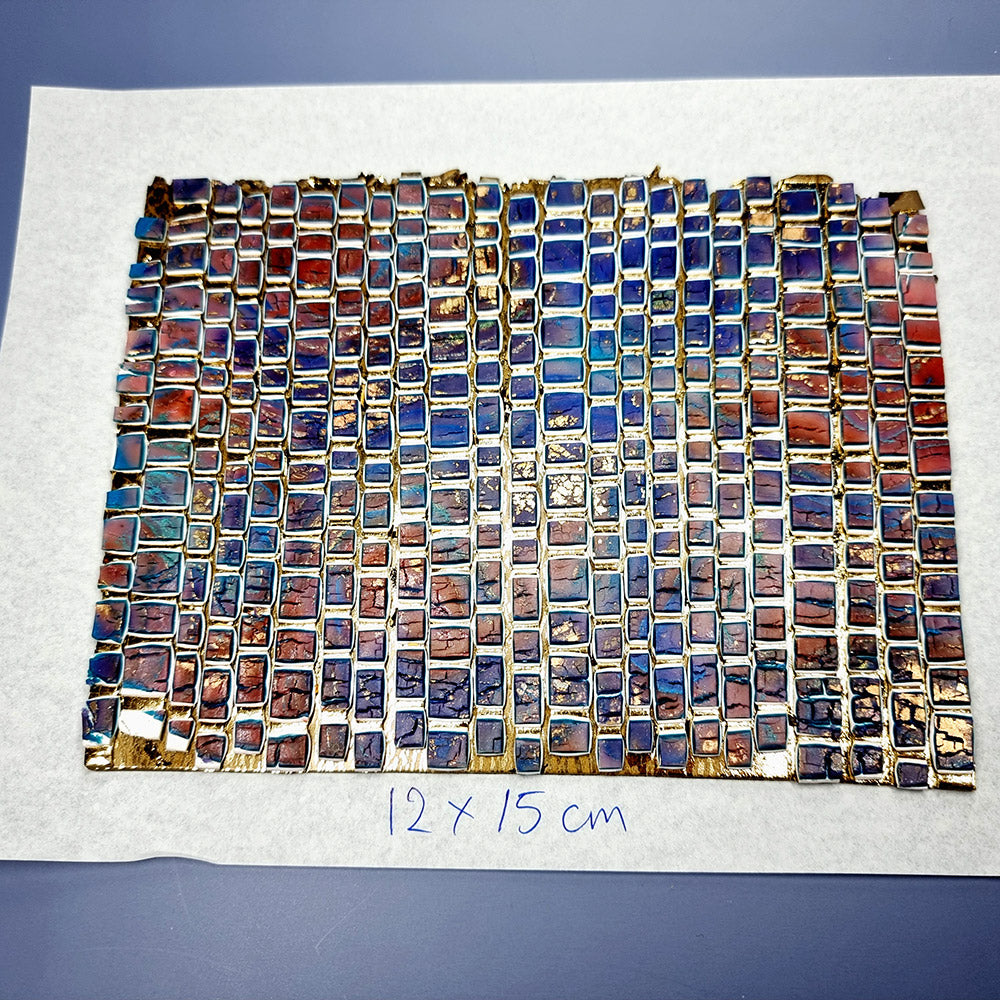 "Purple Stone Mosaic " Raw Polymer Clay Veneer