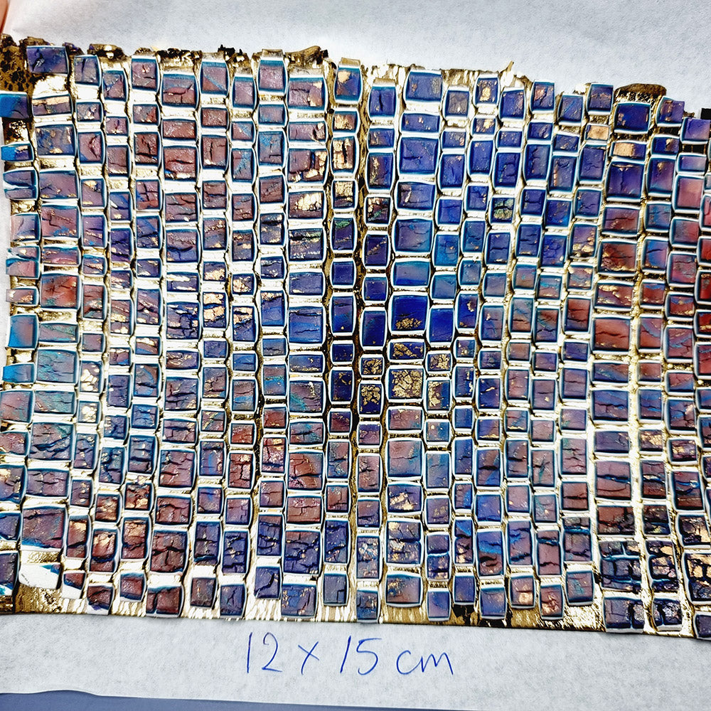 "Purple Stone Mosaic " Raw Polymer Clay Veneer