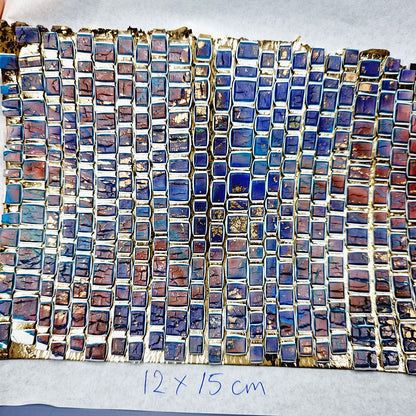 "Purple Stone Mosaic " Raw Polymer Clay Veneer