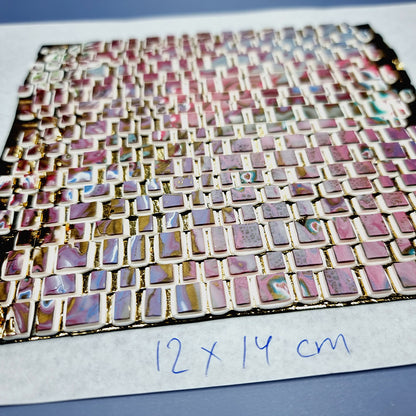 "Pink Mosaic " Raw Polymer Clay Veneer