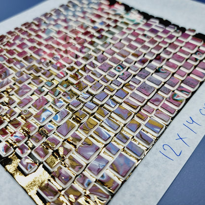 "Pink Mosaic " Raw Polymer Clay Veneer