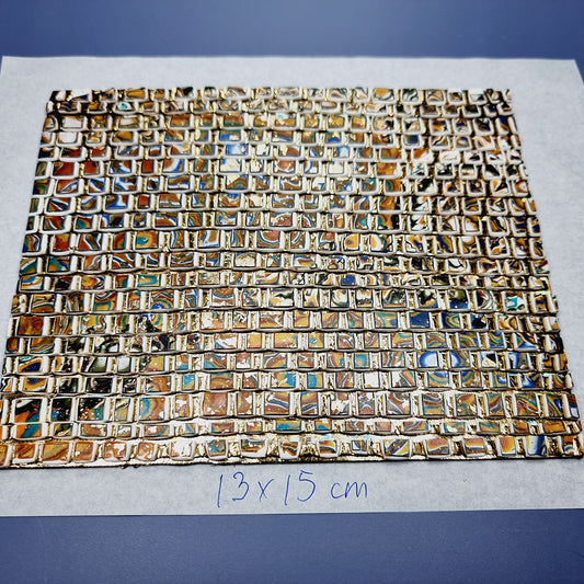 "Golden Mosaic " Raw Polymer Clay Veneer