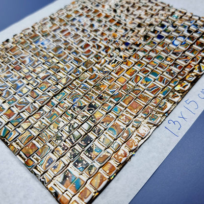 "Golden Mosaic " Raw Polymer Clay Veneer