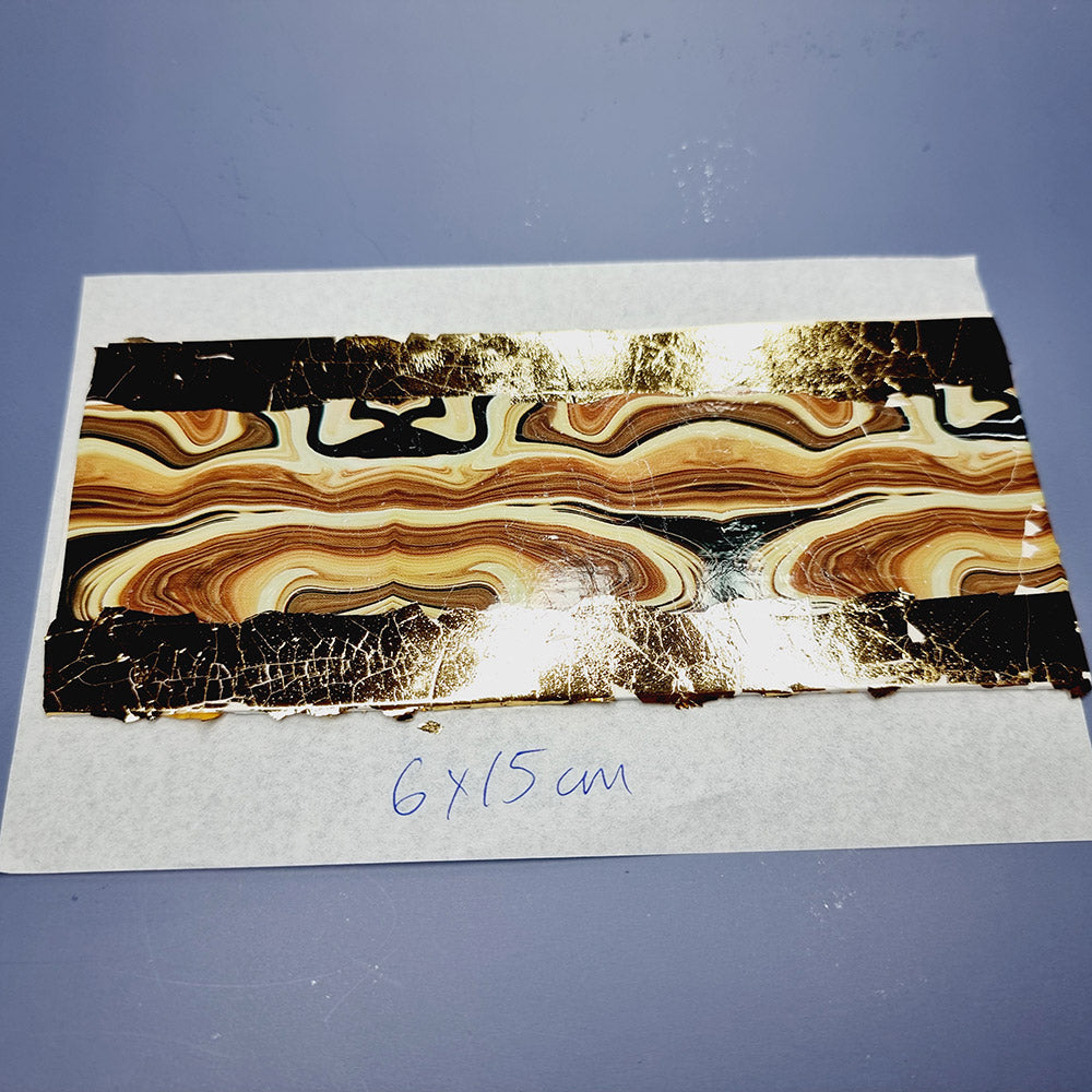 "Brown Stone (White Background)" Raw Polymer Clay Veneer with Transfer Foils