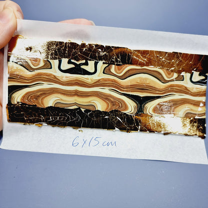 "Brown Stone (White Background)" Raw Polymer Clay Veneer with Transfer Foils