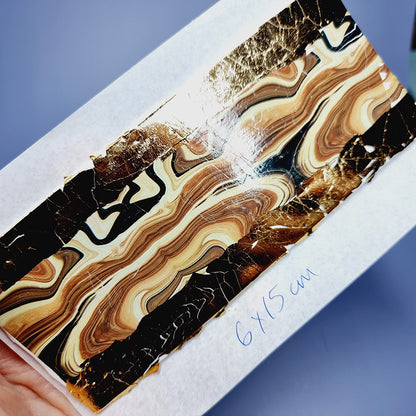 "Brown Stone (White Background)" Raw Polymer Clay Veneer with Transfer Foils