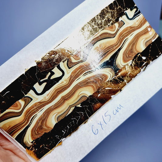 "Brown Stone (White Background)" Raw Polymer Clay Veneer with Transfer Foils