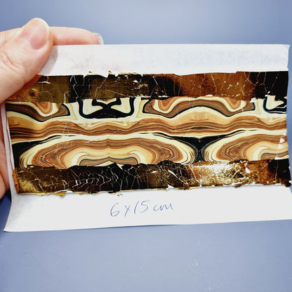 "Brown Stone (White Background)" Raw Polymer Clay Veneer with Transfer Foils