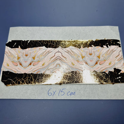 "Pink Stone (White Background)" Raw Polymer Clay Veneer with Transfer Foils