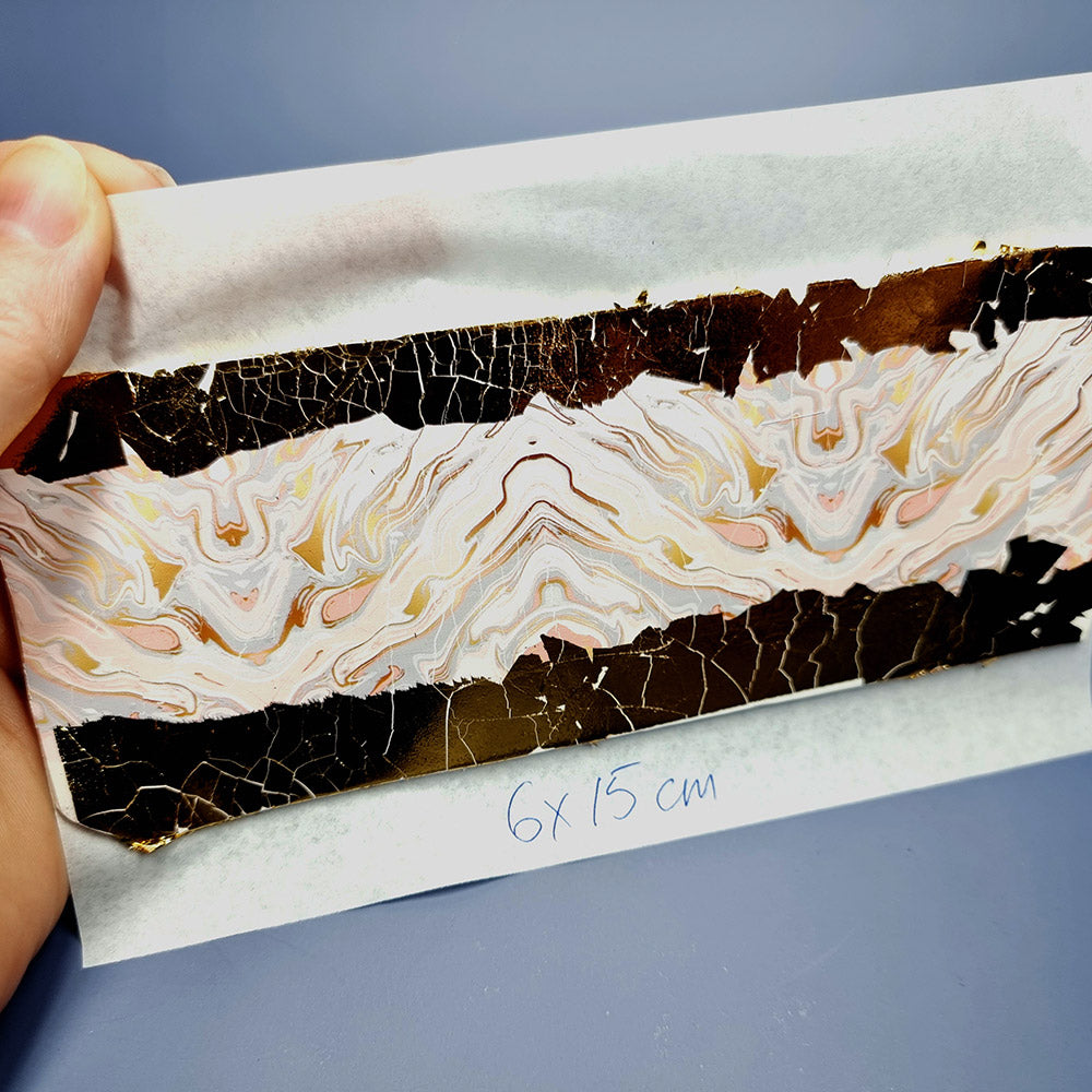 "Pink Stone (White Background)" Raw Polymer Clay Veneer with Transfer Foils