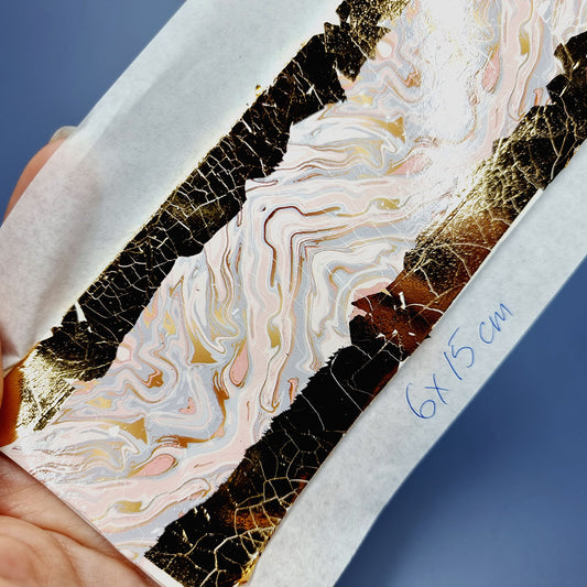 "Pink Stone (White Background)" Raw Polymer Clay Veneer with Transfer Foils