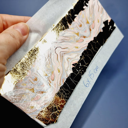 "Pink Stone (White Background)" Raw Polymer Clay Veneer with Transfer Foils