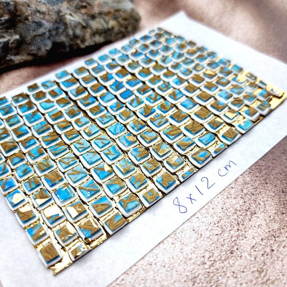 "Ice Cubes Mosaic " Raw Polymer Clay Veneer