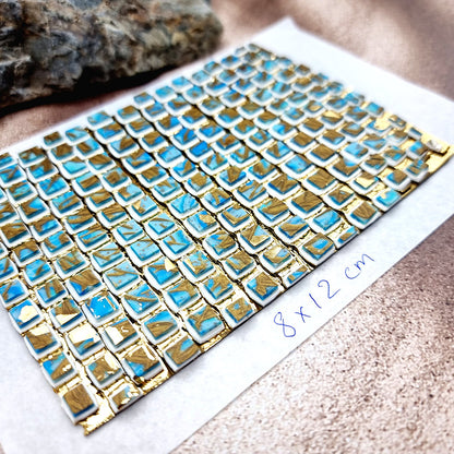 "Ice Cubes Mosaic " Raw Polymer Clay Veneer