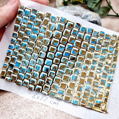 "Ice Cubes Mosaic " Raw Polymer Clay Veneer