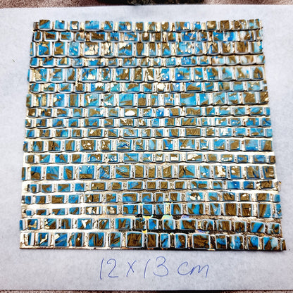 "Ice Cubes with Bronze Mosaic" Raw Polymer Clay Veneer