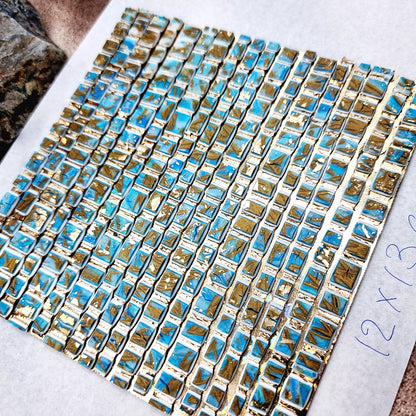 "Ice Cubes with Bronze Mosaic" Raw Polymer Clay Veneer