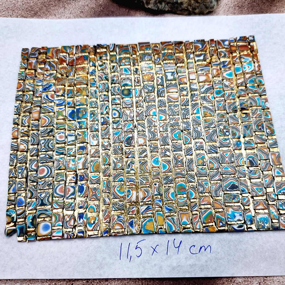 "Colored Mosaic" Raw Polymer Clay Veneer