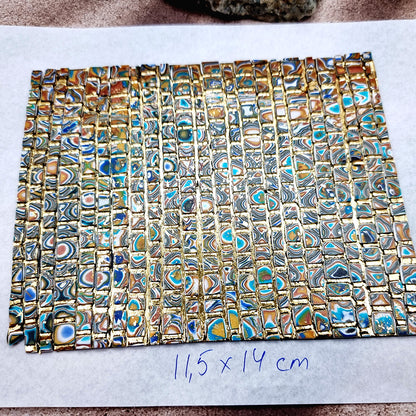 "Colored Mosaic" Raw Polymer Clay Veneer