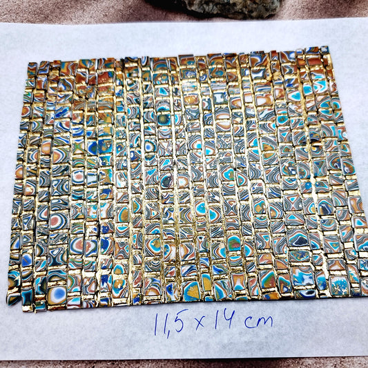 "Colored Mosaic" Raw Polymer Clay Veneer