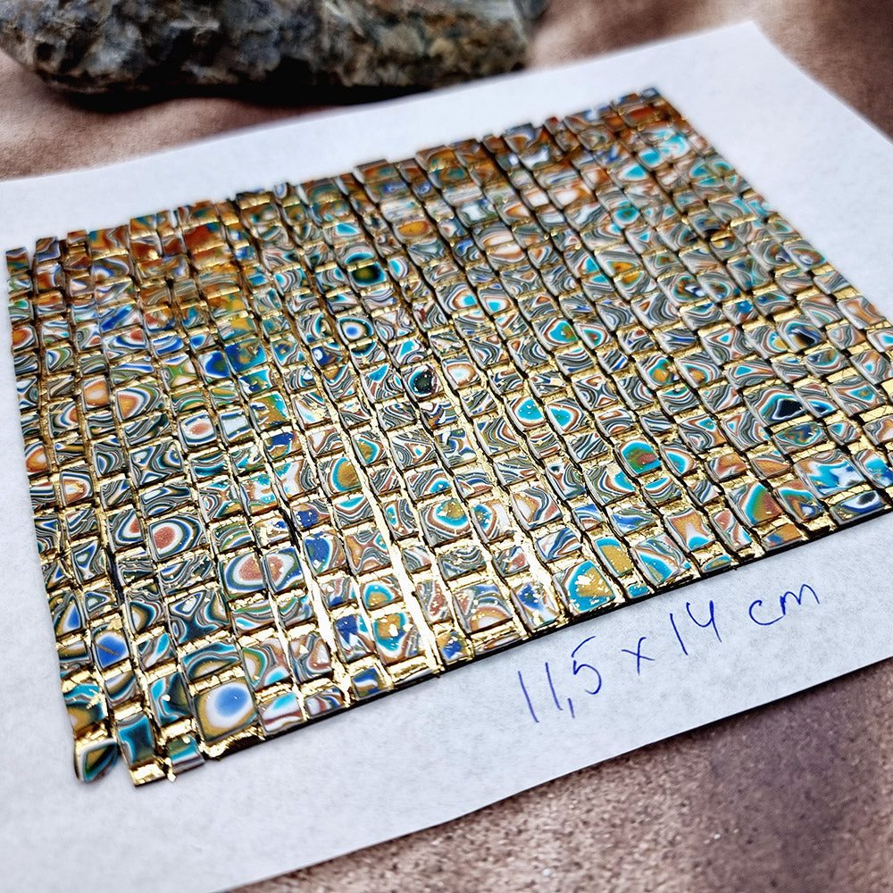 "Colored Mosaic" Raw Polymer Clay Veneer