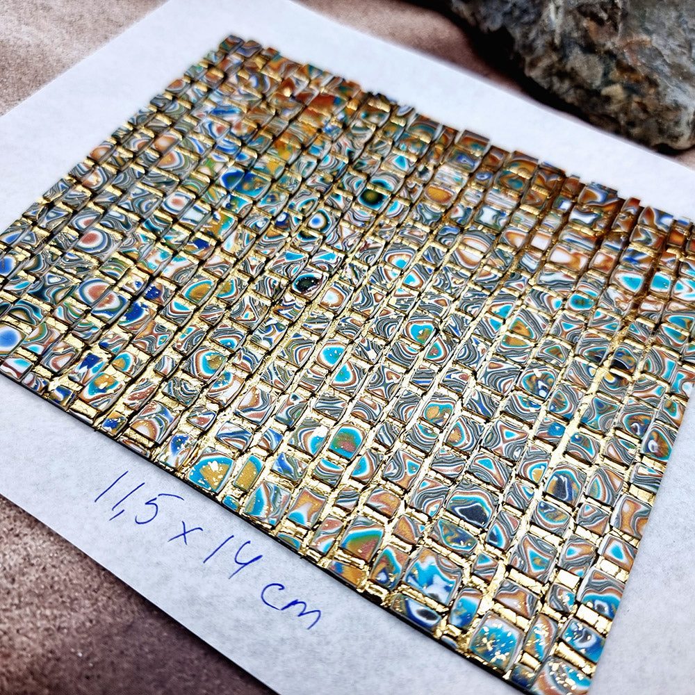 "Colored Mosaic" Raw Polymer Clay Veneer