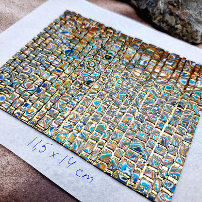 "Colored Mosaic" Raw Polymer Clay Veneer